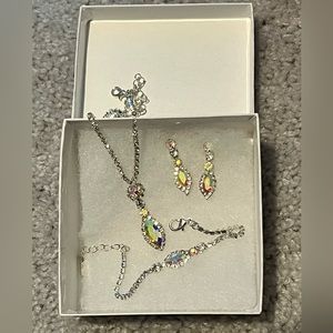 AB stones - necklace, bracket, and earrings set